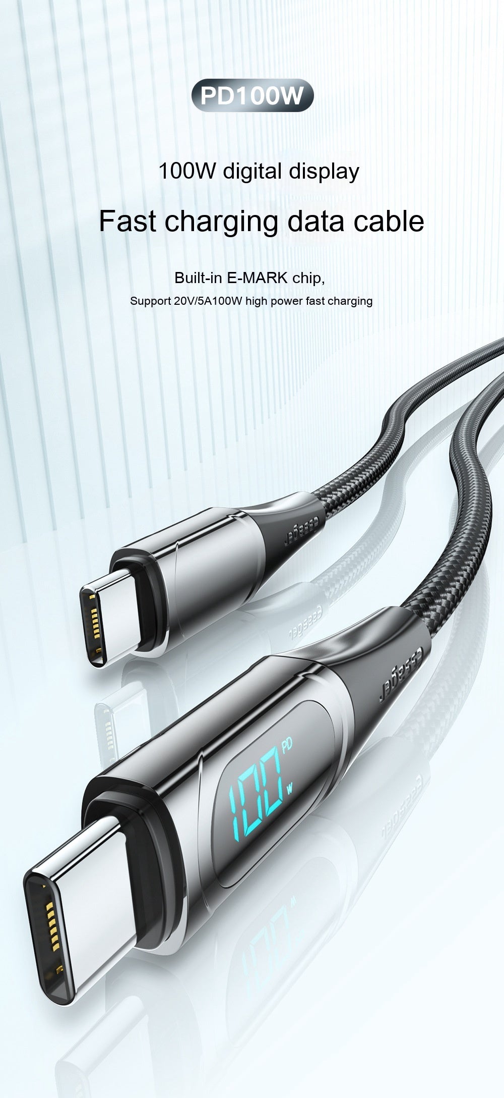 Câble de données de charge rapide 100W Dual Type-c Super Fast