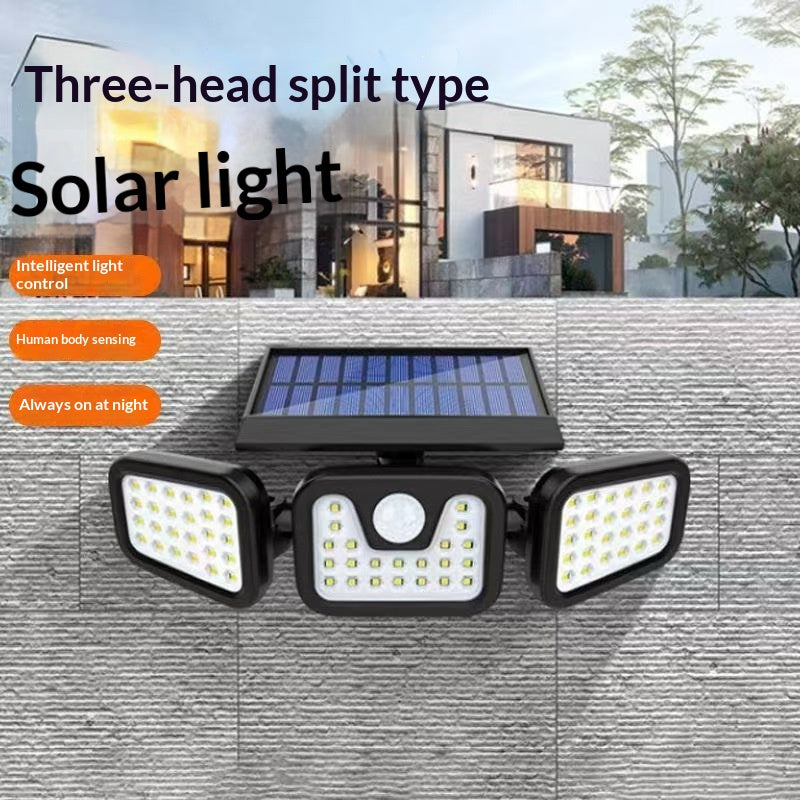 Lampe à détecteur de mouvement étanche à l'eau de la cour extérieure à énergie solaire