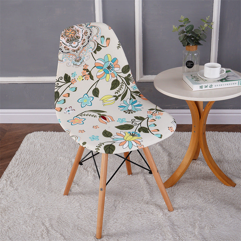 Couverture moderne de chaise en coque élastique imprimée simple