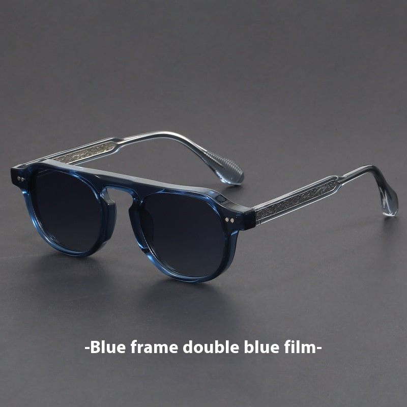 Polarized Vintage avec de grandes jantes UV Protection TR Lunettes de soleil