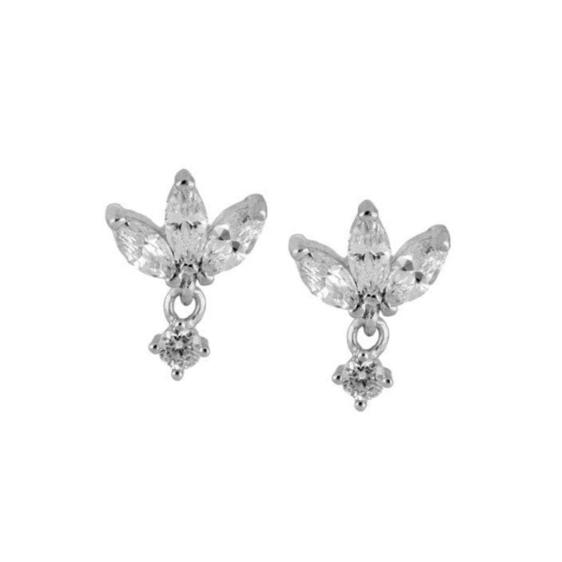 S925 Boucles d'oreilles à aiguille en argent avec conception de papillon de Zircon