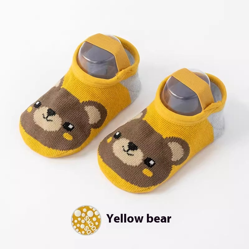 Chaussettes de coton antidérapantes imprimées mignons pour nourrissons et jeunes enfants