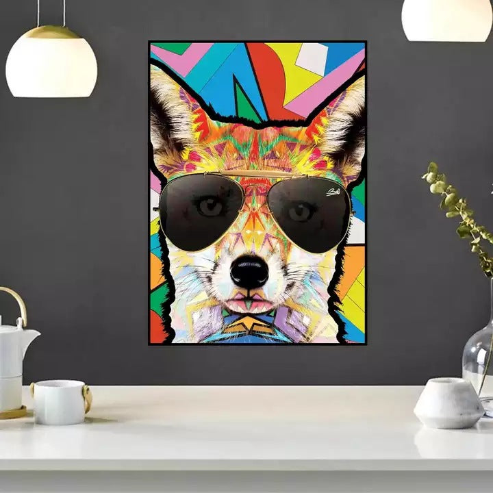 Rue Graffiti Animaux Chats Chiens Lapins Toile Peinture Core Salon Chambre Decorat