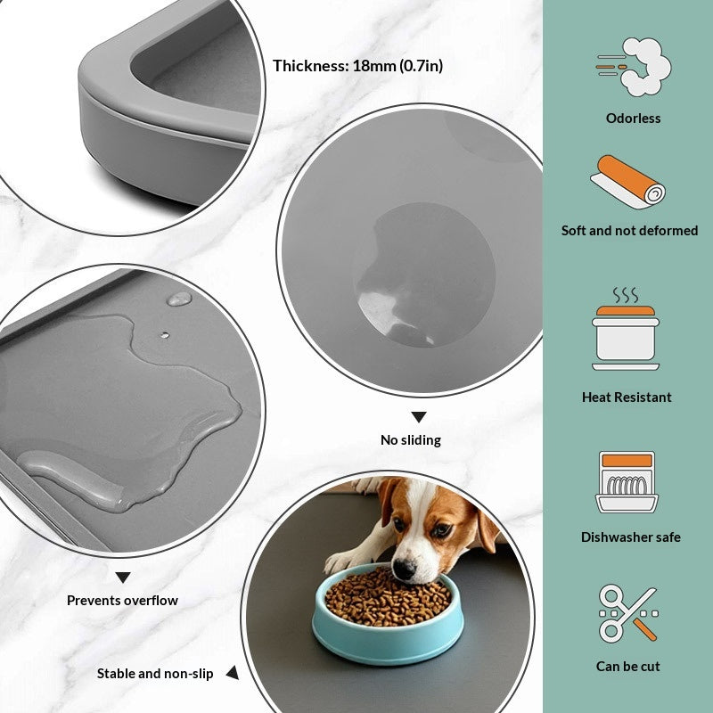 Silicone Pet Mat imperméable et résistant aux taches pour chats et chiens