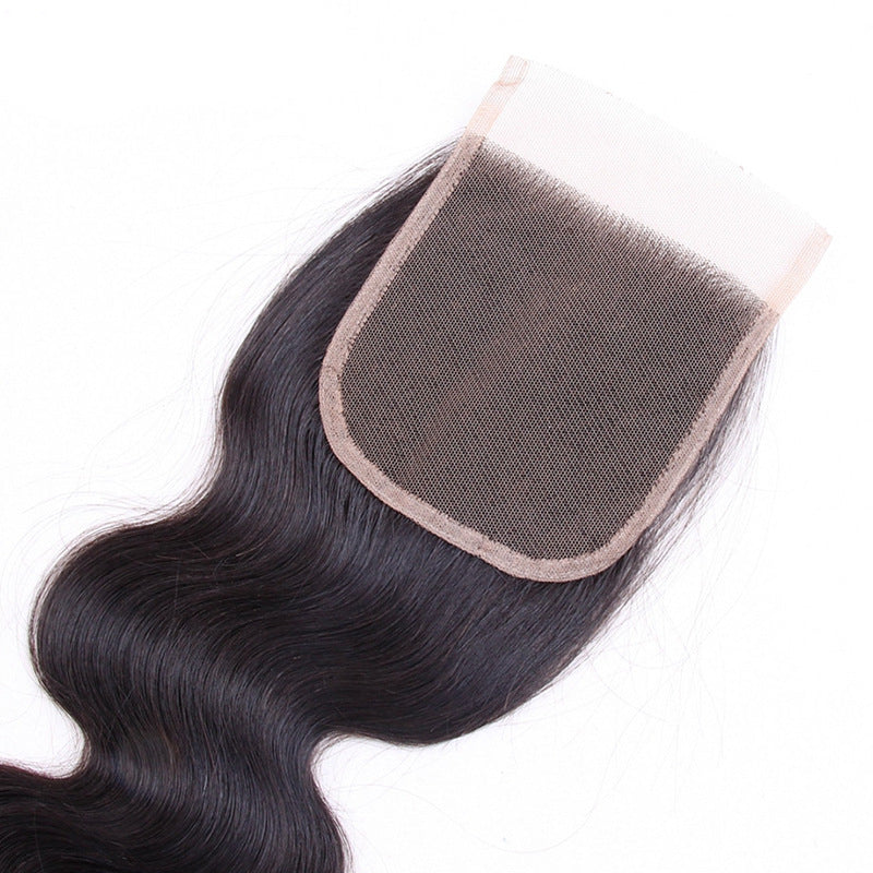 Real Hair Block Body Wave 4X4 Fermeture de dentelle