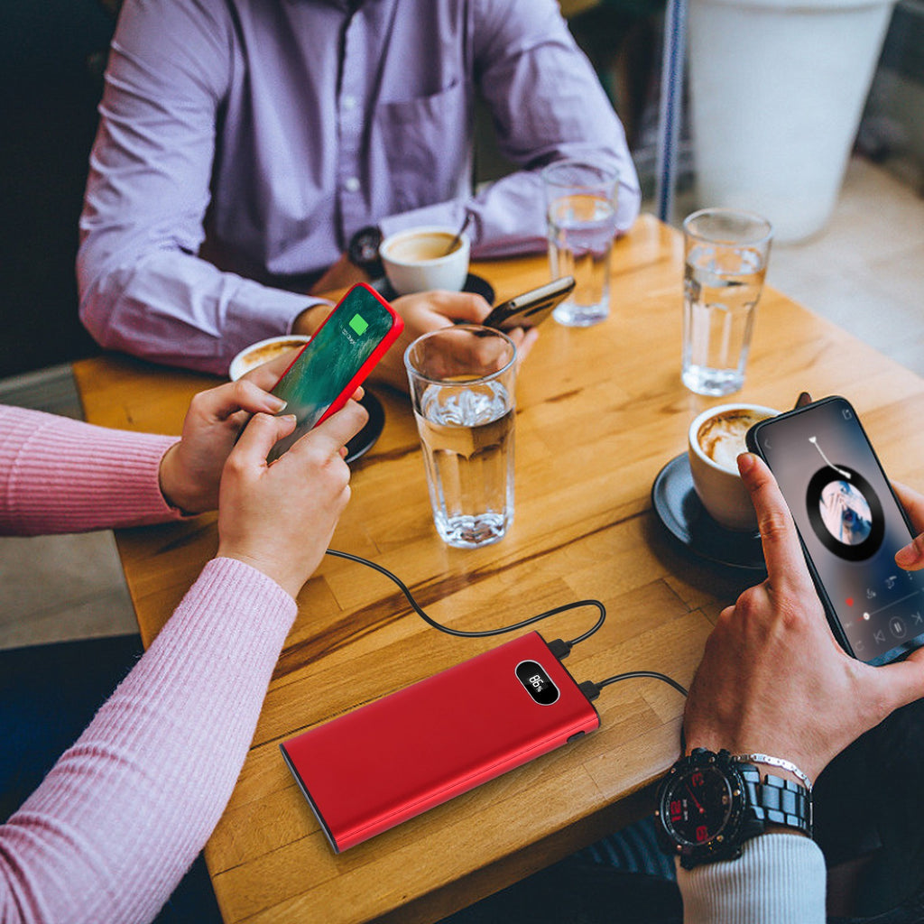 Options couleur rouge vert-noir -- 1Pc 20000Mah Power Bank Chargeur Portable Batterie externe