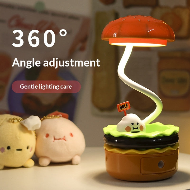 Burger dessin animé en forme de lampe de nuit de bureau de décoration