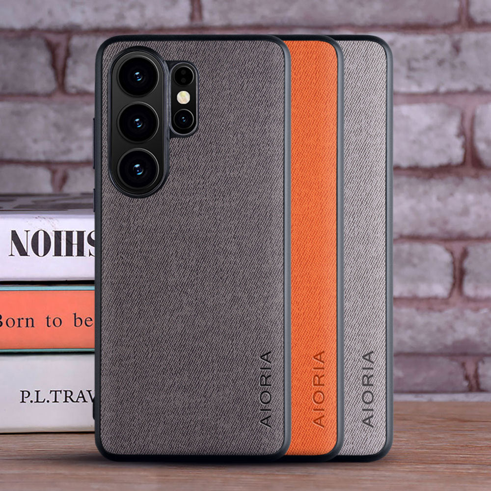 Coque de téléphone en tissu réel simple