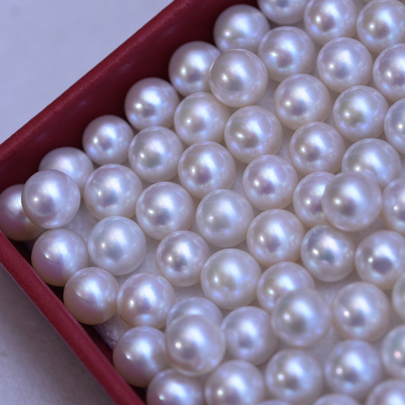 White Perfect Circle Strong Light Fine Micro Flaw Perle Bare Pearl presque impeccable