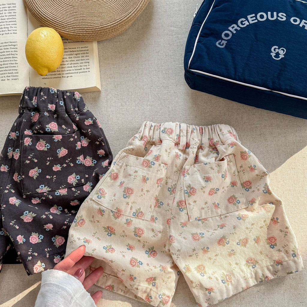 Short de coton lavé d'été Pantalon de fille