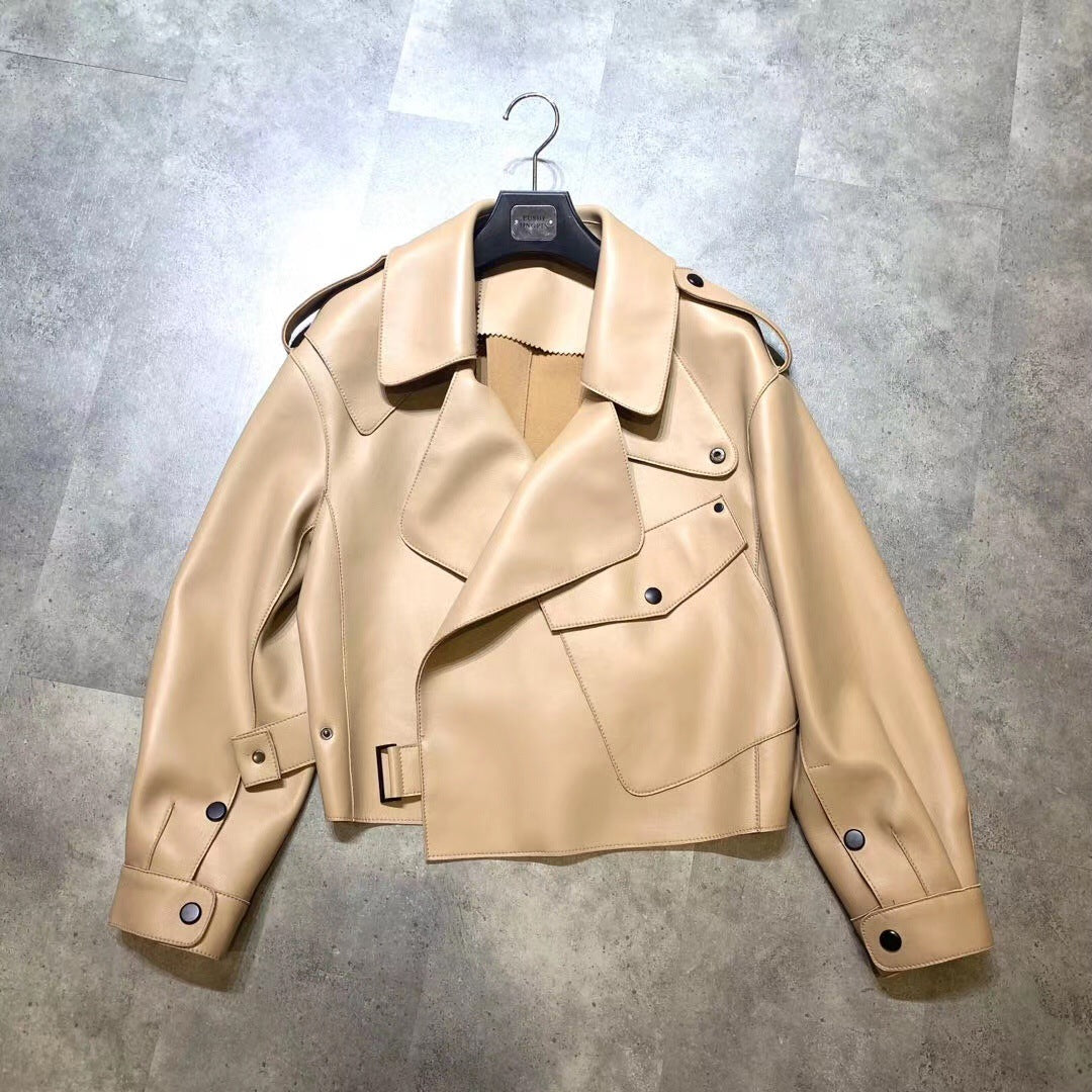 Veste en cuir véritable Veste pour femmes Manteaux en cuir mince