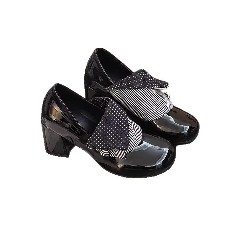 Femmes Black Retro British-Style High Heels