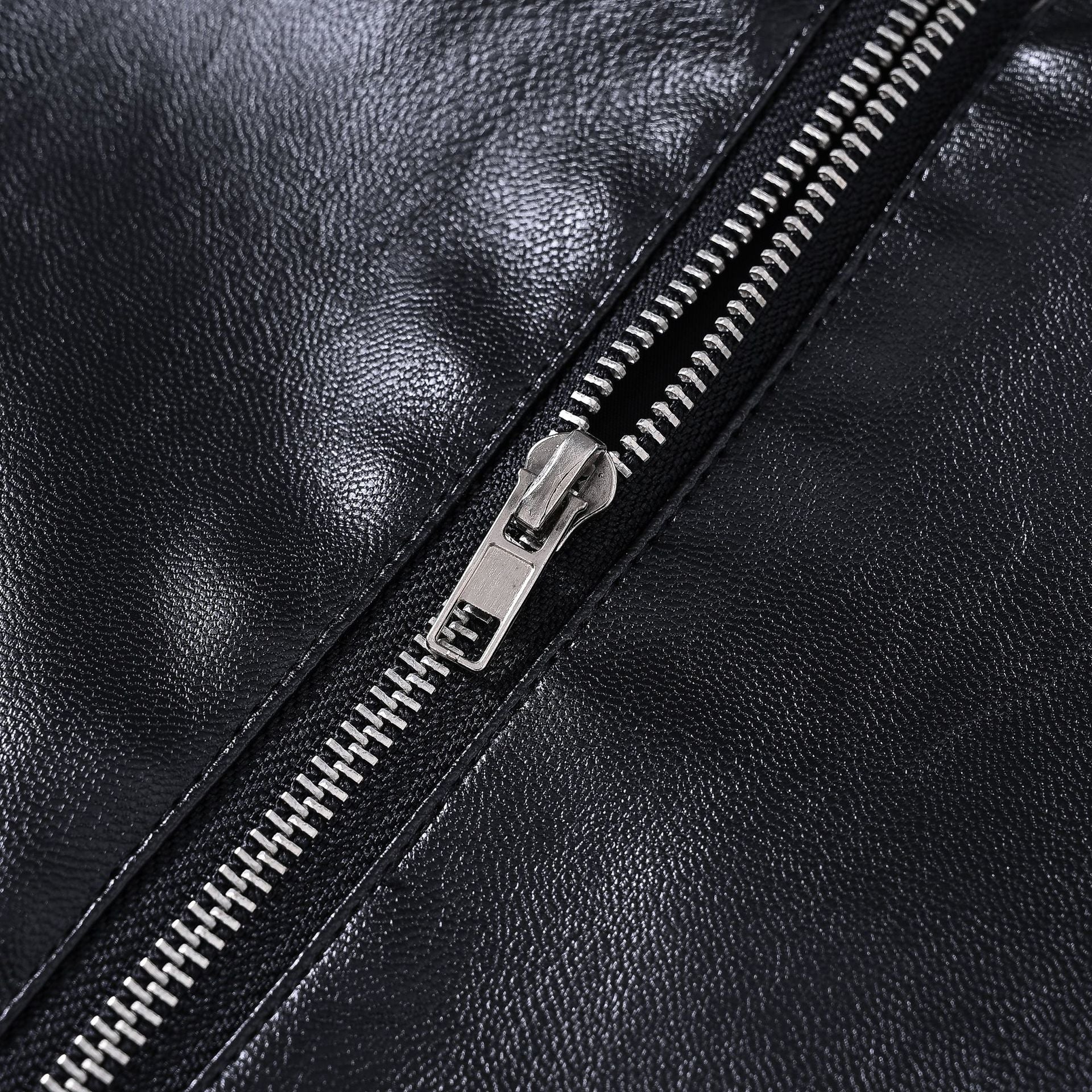 Veste zippée en cuir de support de moto