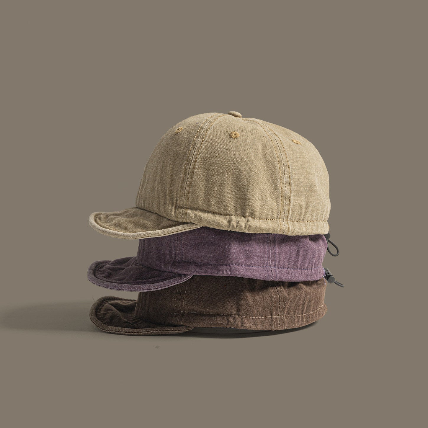 Broderie lavée de couleur unie AL Lettre réglable Soft Cap avec rétro courte brodée