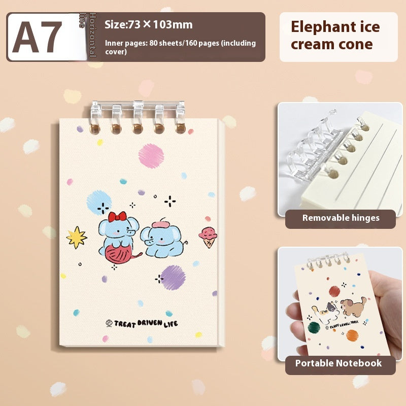 A7 Petit bloc-notes Flip-up Portable Journal Book Pocket Simple Notepad