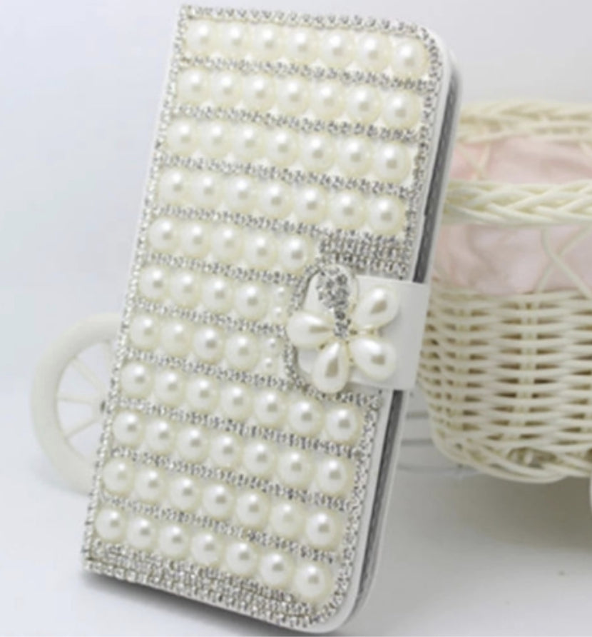 Étui en cuir pour téléphone Étui tout compris Strass