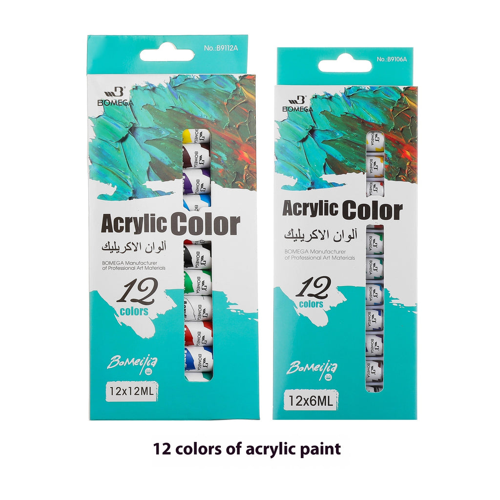 12 couleurs Acrylique Pigment Bande Gouache Aquarelle Peinture Peintures Ensemble complet