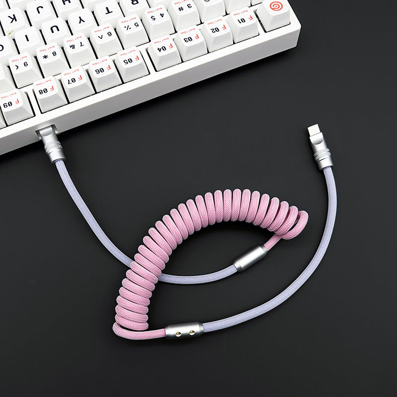 Two-tone Braided Spring Data Cable for In-Car CarPlay