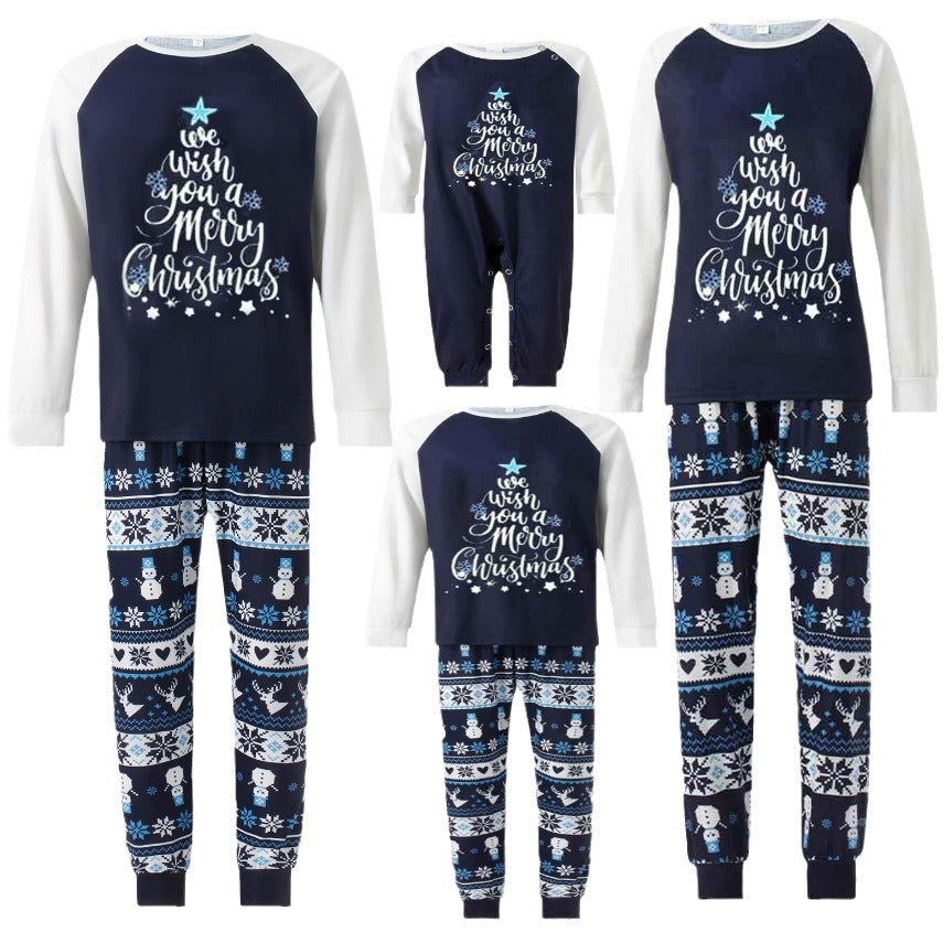 Année Parent-enfant Outfits L'automne porte pour la famille de trois ou quatre manches longues Noël Ho