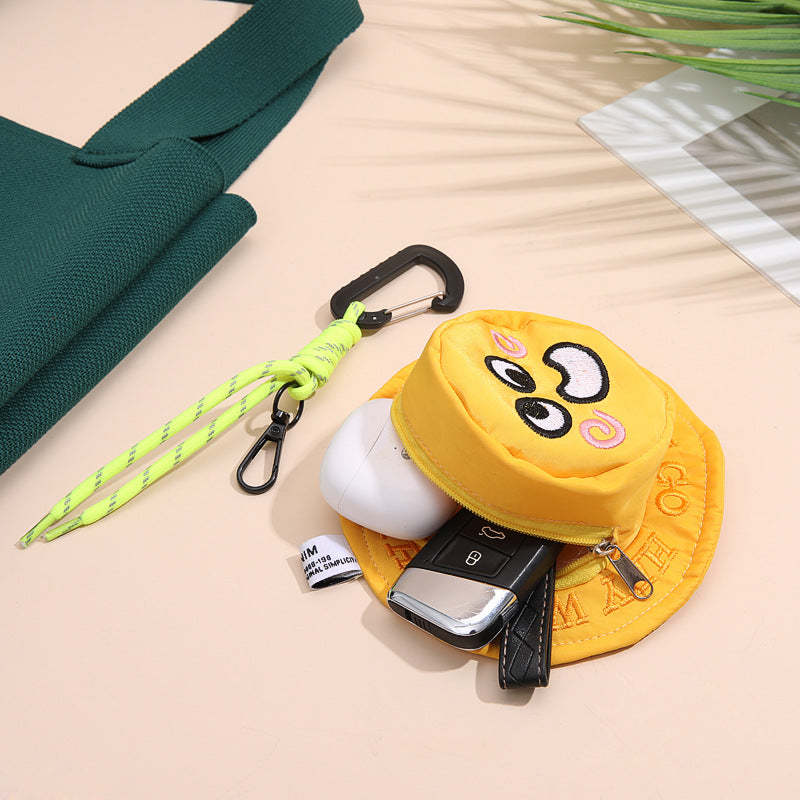 Sac Earphone visage souriant pour hommes Petit sac Porte-clés