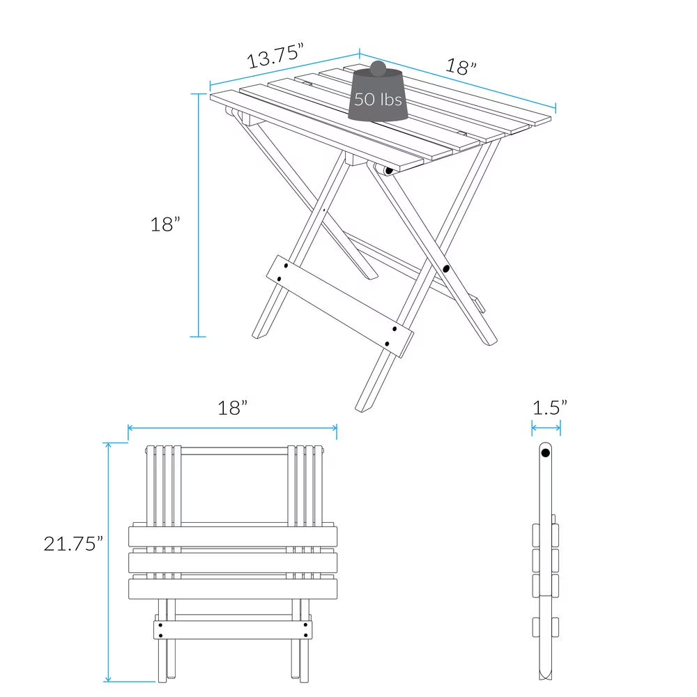 Petite table latérale pliante en bois ensemble de deux