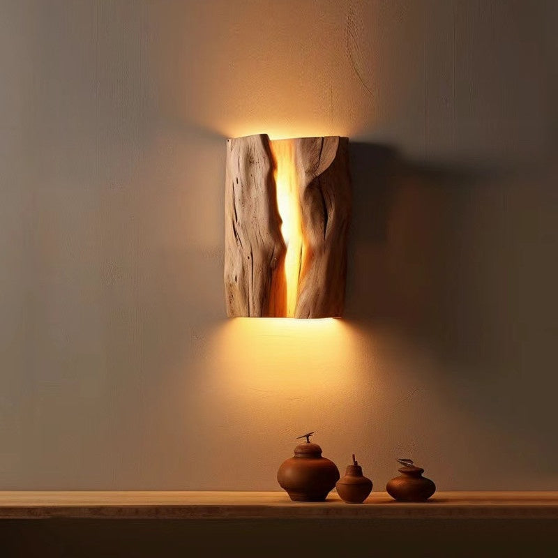 Lampe murale en bois massif Chambre à coucher en bois