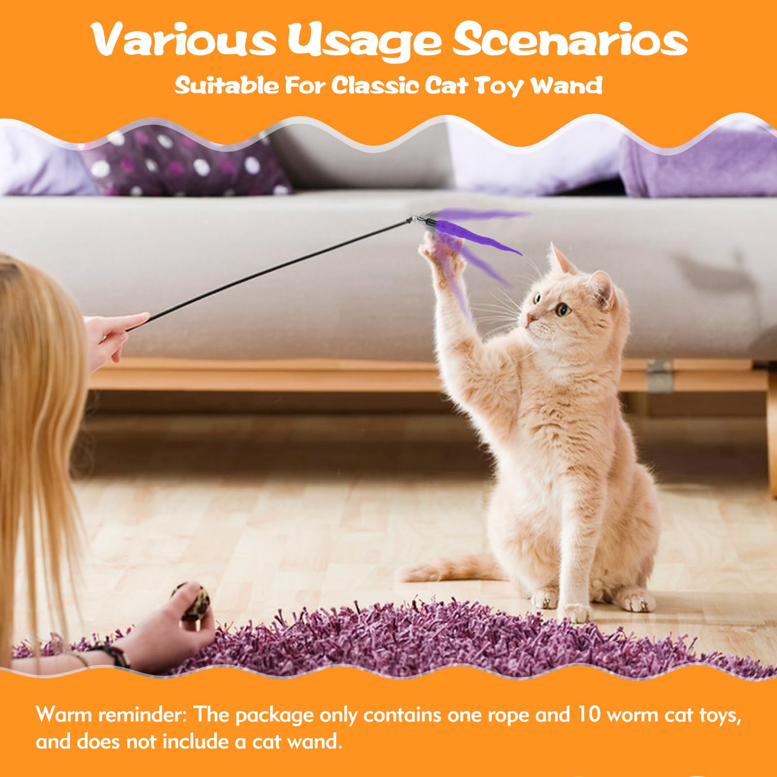 Jouet de vers de chat 10PCS