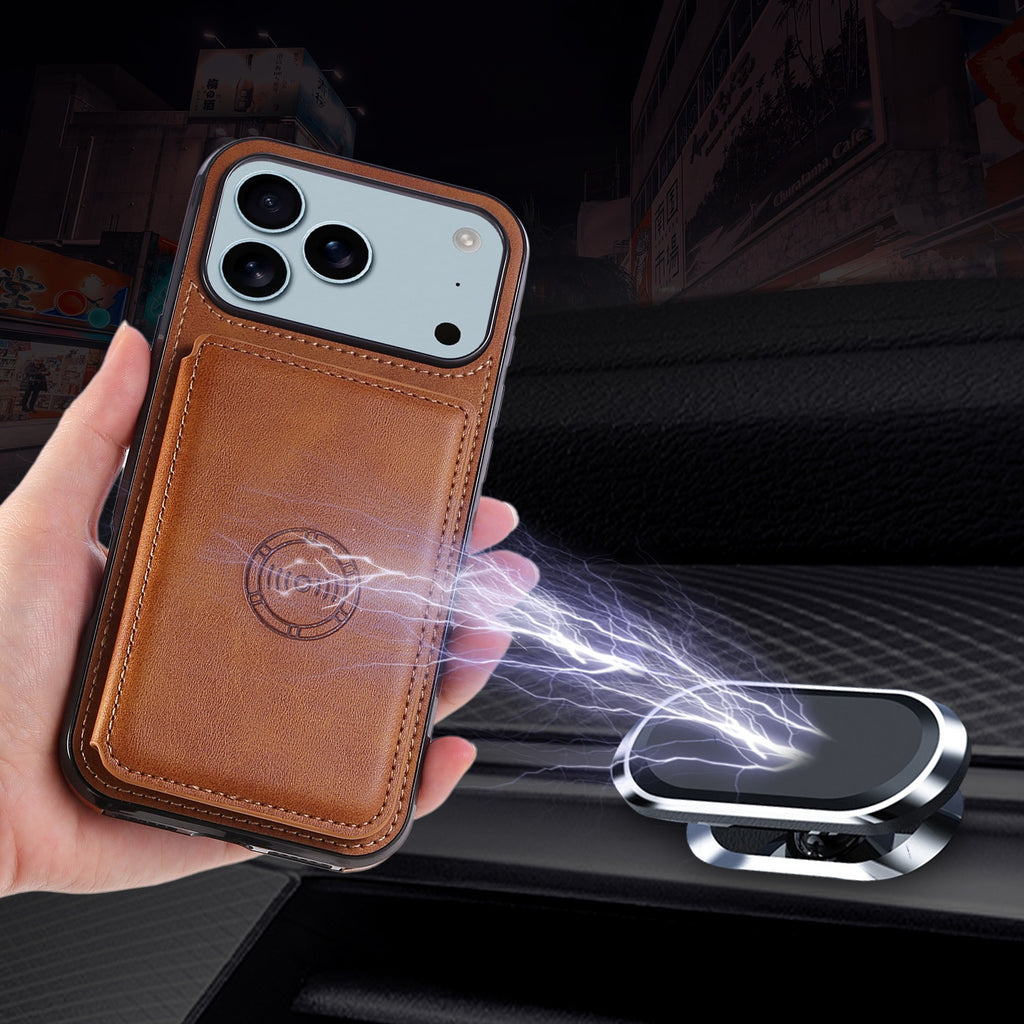 Magnetic Wallet style téléphone cas en cuir avec des fentes de carte