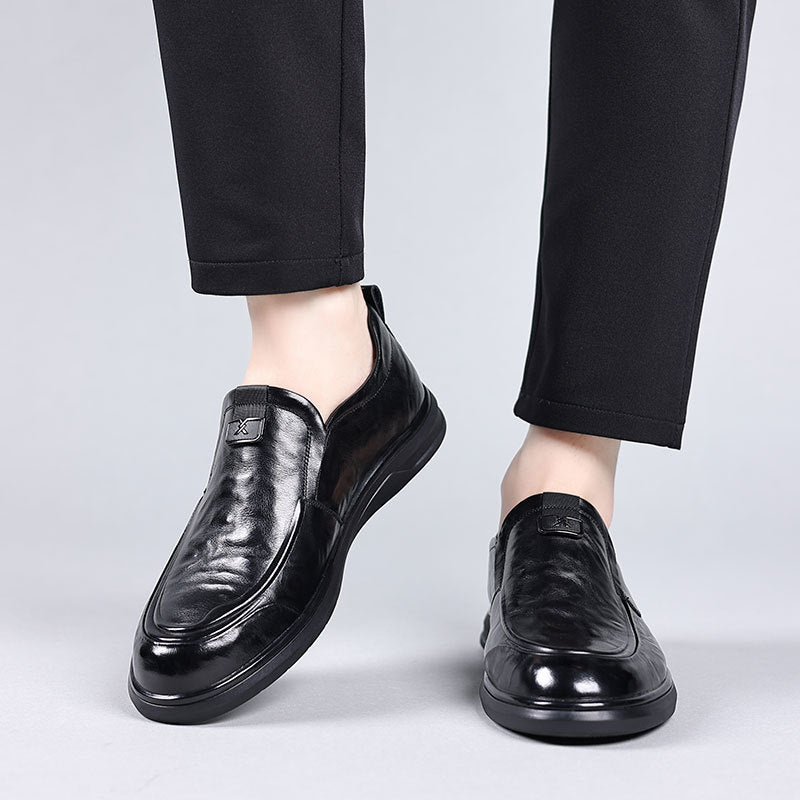 Chaussures de robe en cuir casual d'affaires pleine fleur