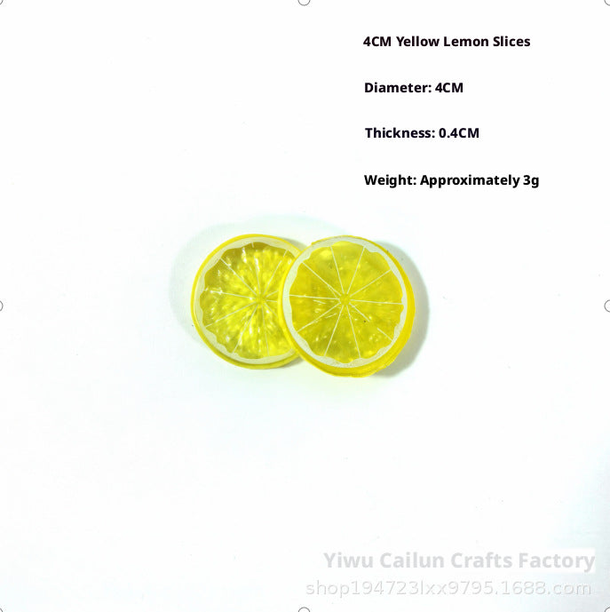 Tranches de citron simulées-Orange 4CM-1 pièce