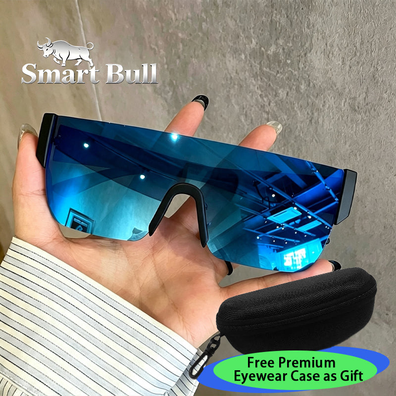 Lunettes de soleil à grand cadre intégrées sans cadre