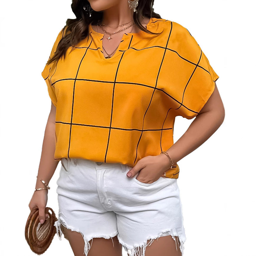 Chemise en T-Shirt imprimée pour femmes Blouse à manches courtes