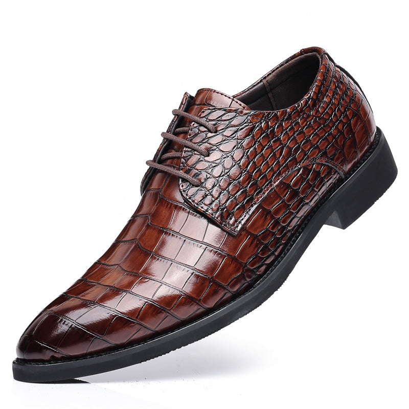 Hommes Business Casual Shoes Fish Grain British Leather Shoes