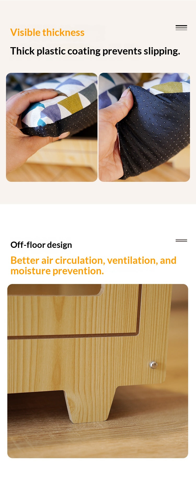 Lit d'hamac pour animaux de compagnie en bois double-layer intégré