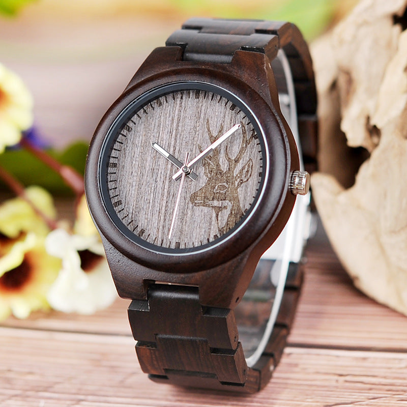 Montre en bois Classic analogique Quartz mode