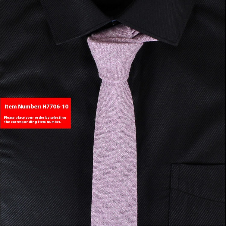 Solide Couleur Coréen Style Narrow Coton Homme 6cm Formel Porter Affaires Casual Mariage Tie