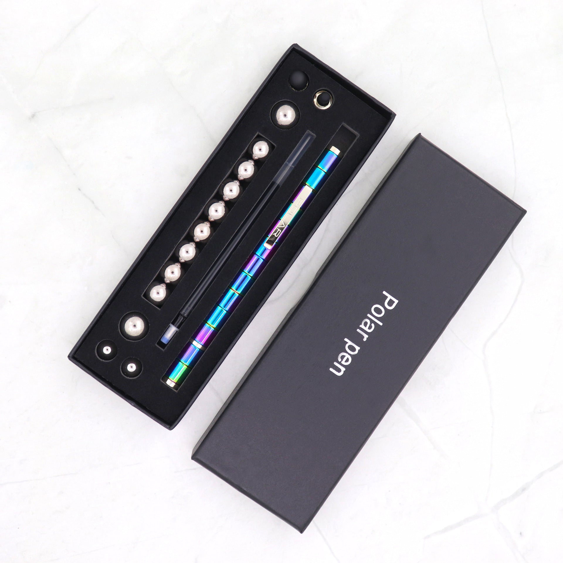 Stress Reducer Relief Toys Cadeau Boîte amusante en or noir Kits Fidget stylo polaire magnétique avec