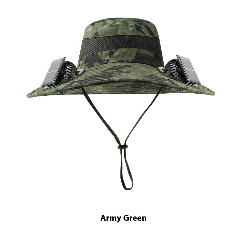 Solar Fan Cap Pêche d'alpinisme extérieur