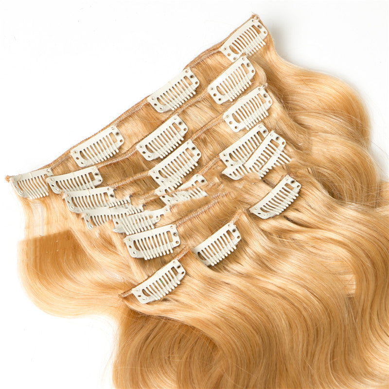 Huit pièces de remplacement de cheveux de carte réel