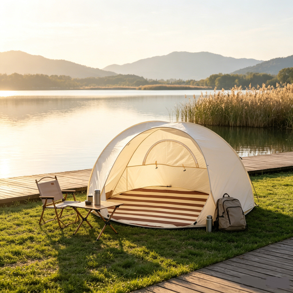 Tente de plage Camping en plein air Protection solaire Tente pliante simple Tente ouverte rapide pour les intérieurs