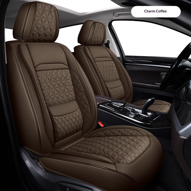 Coussin de siège de voiture respirant en cuir Couverture universelle de siège toute-saison