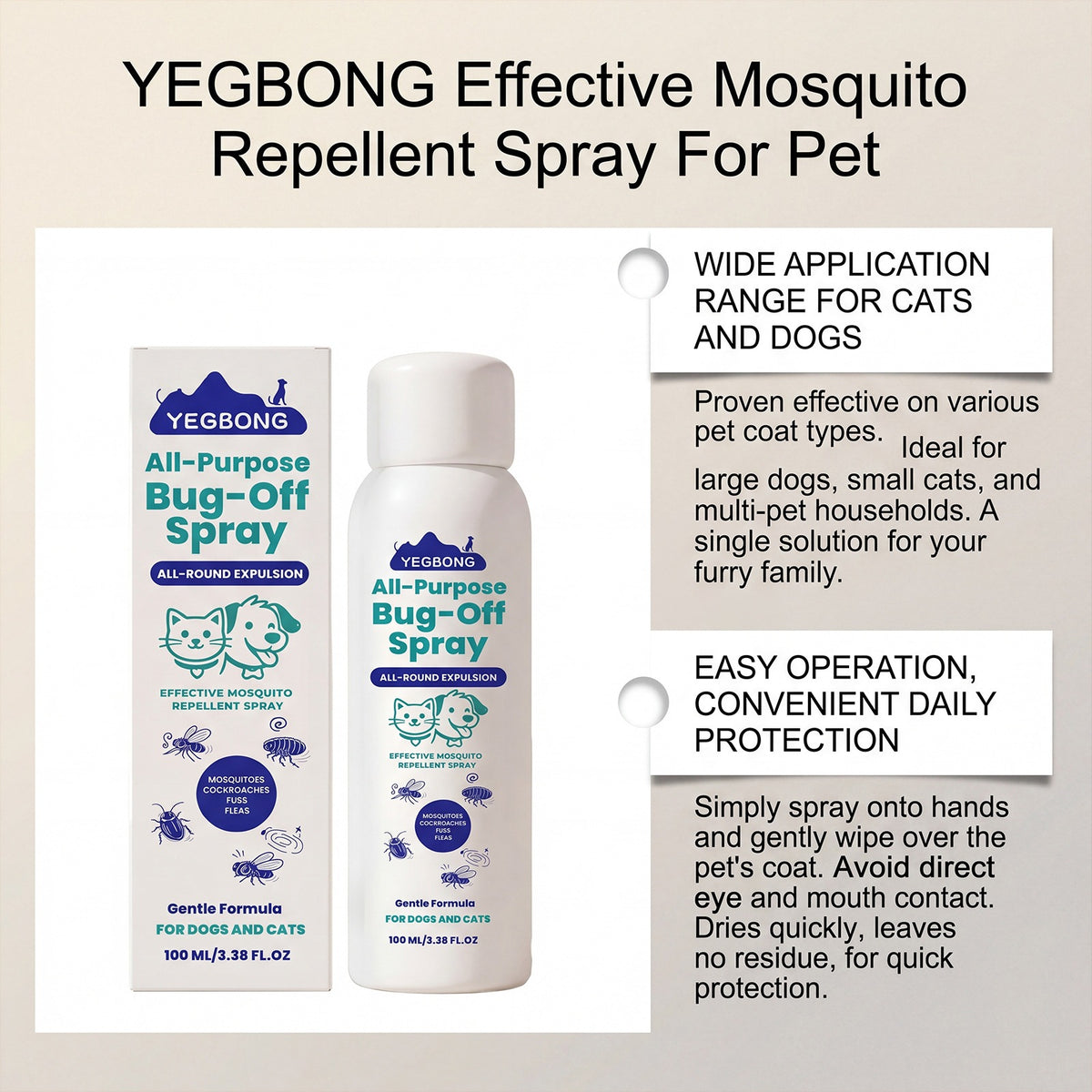 Spray de protection extérieure pour animaux de compagnie