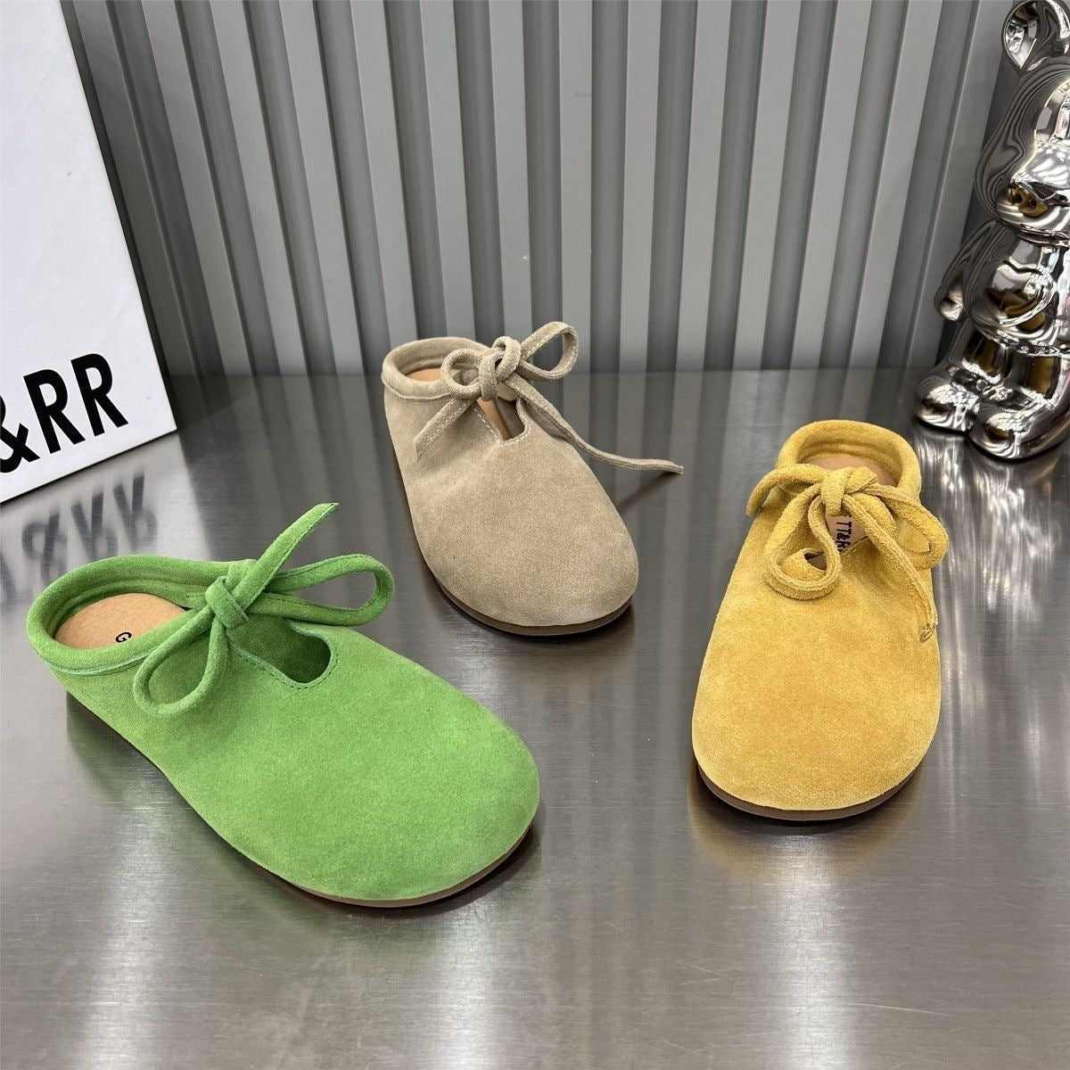 Baotou Suede Pompes Soles plates à faible coupe