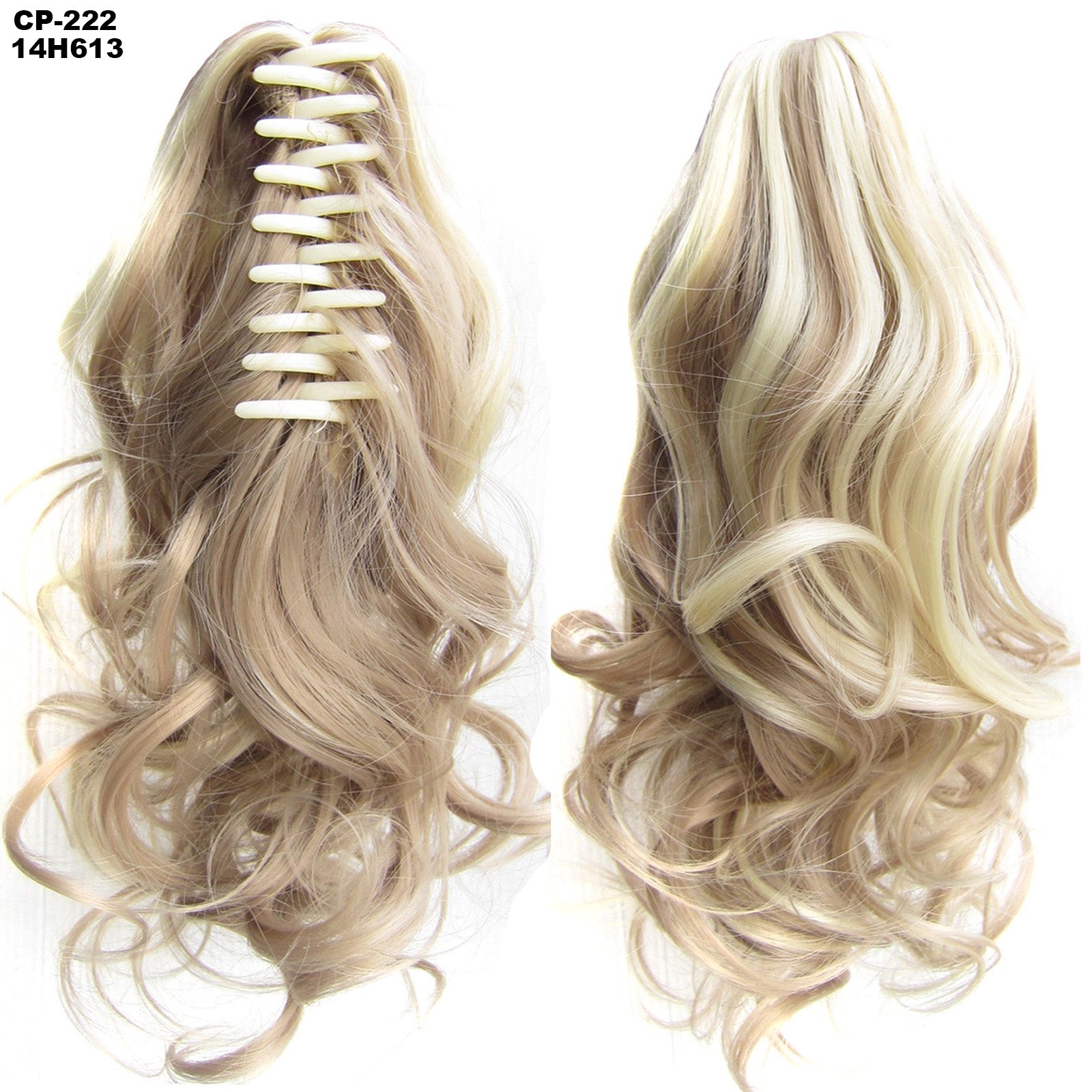 Long Wave Ponytail Wrap autour de Ponytail Clip dans les cheveux Headwear Gris Coiffure Exten naturel