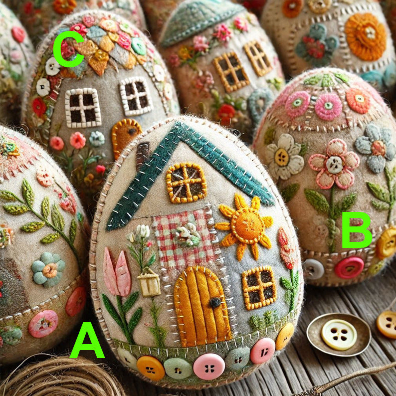 Patchwork Felt Egg House bricolage Kit de Pâques Egg Craft Kit