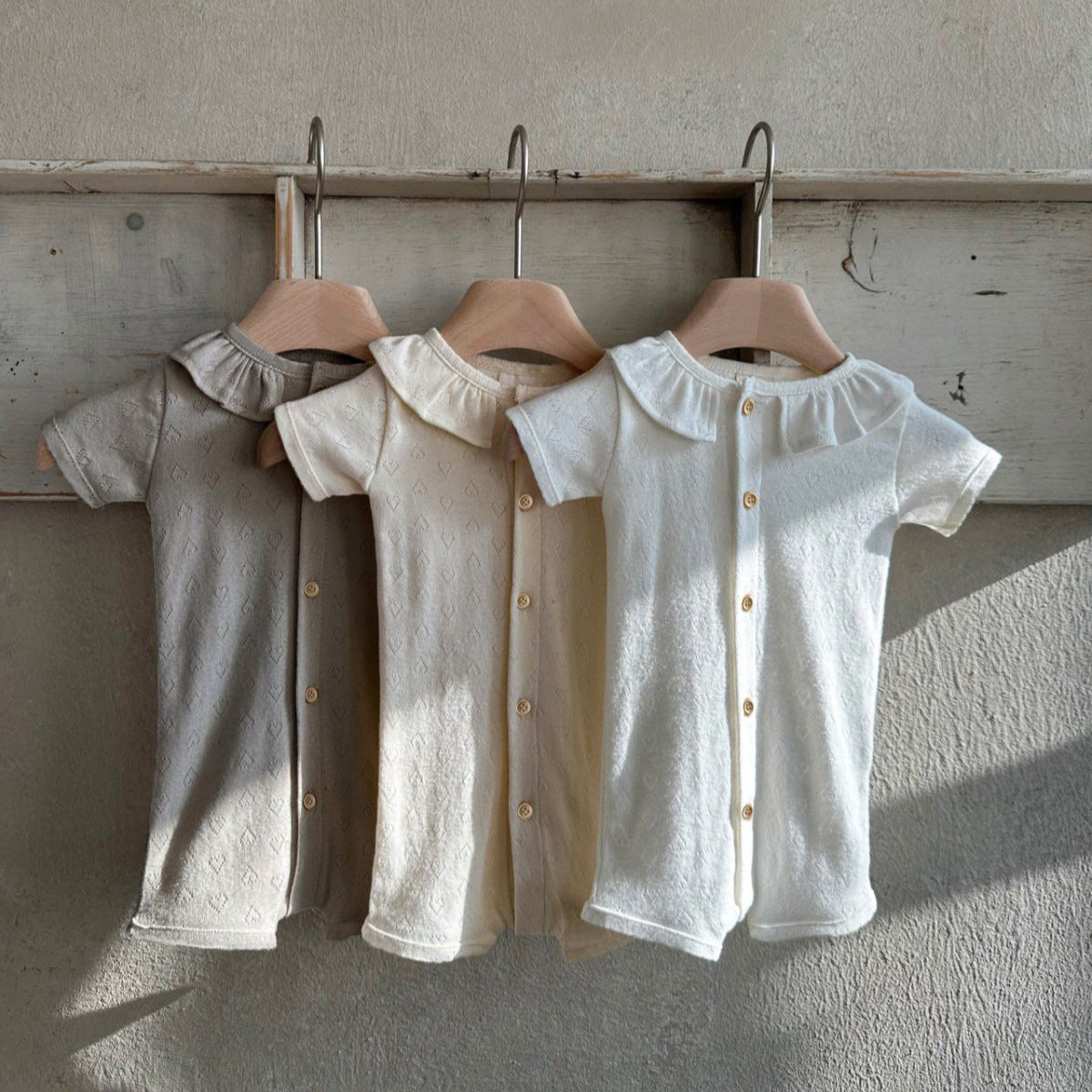 Lotus-feuille Col Romper pour les petites filles et les petites filles