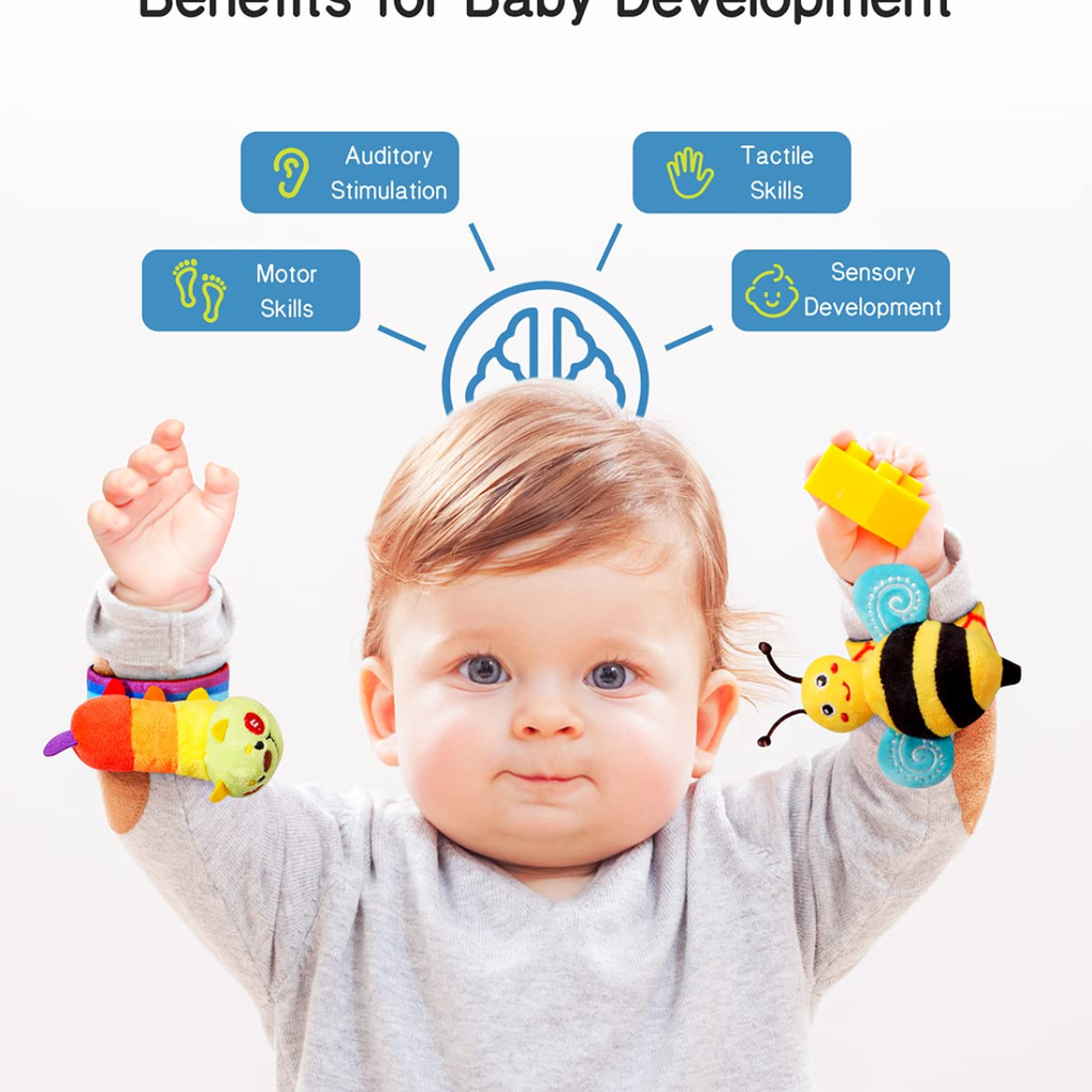 Chaussettes et set de recherche de pied de poignet de bébé Jouets bébés parfaits pour 0-12 mois Garçons nouveaux-nés