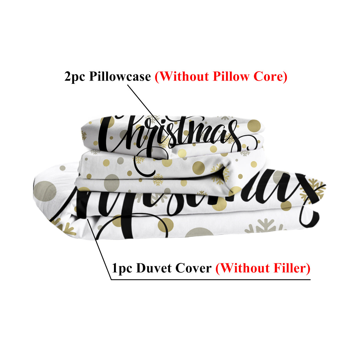 Duvet Cover Set Christmas Theme Merry Christmas Holiday Season Luxury Reversible Bedding S