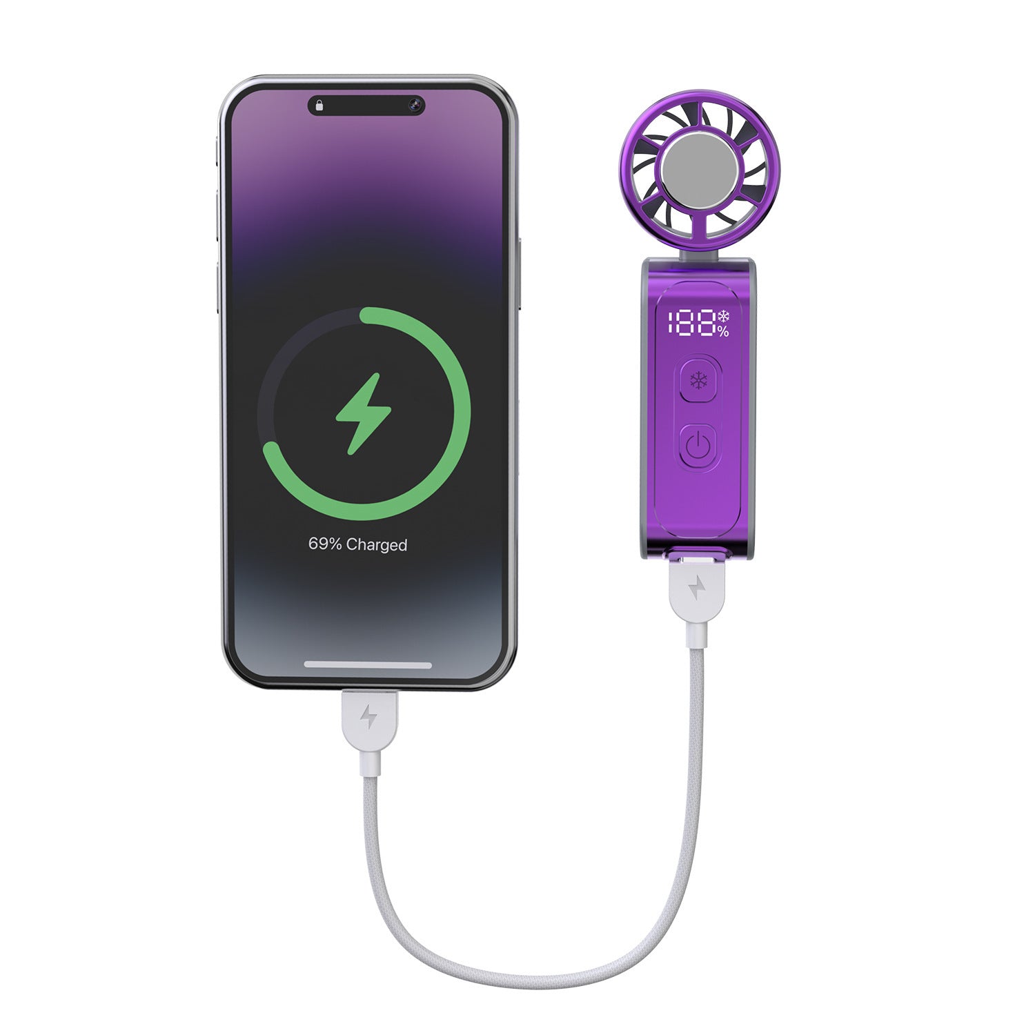Refroidisseur à semi-conducteur à double usage Ice Pack Portable USB Powerful Fan