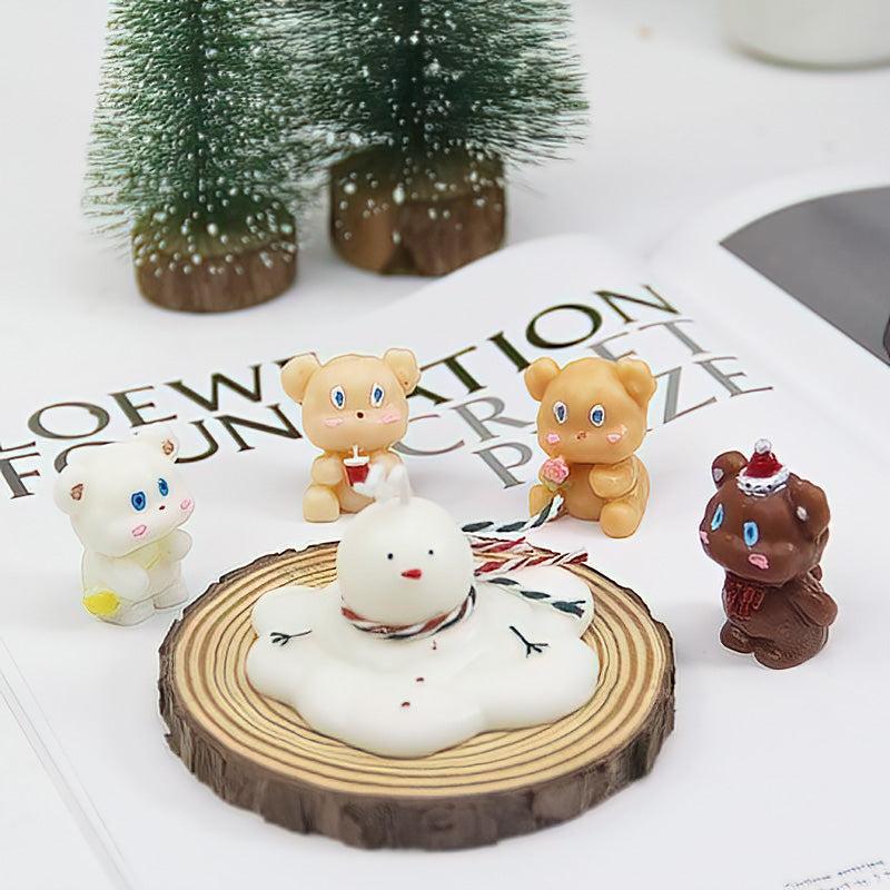Bougie d'ours mignon Cake DIY Anniversaire Aromathérapie Bougie Silicone Moule de cuisson